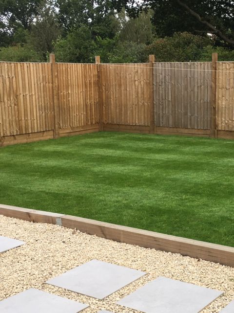 A healthy lawn in a well-kept garden.